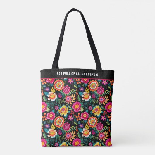 Fiesta Floral Extravaganza Tote Bag (Achterkant)