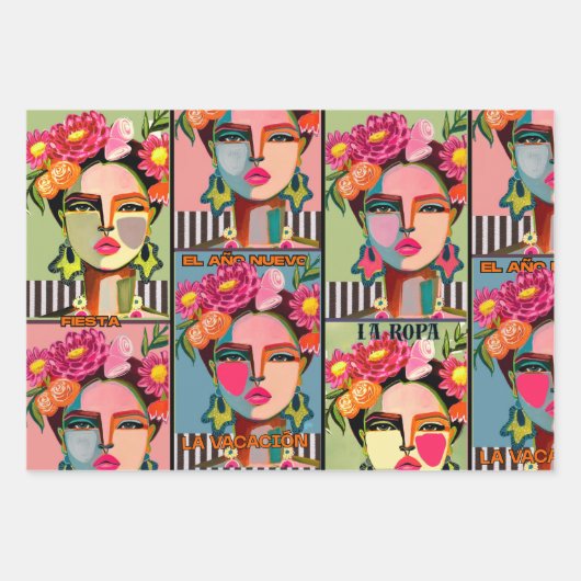 Fiesta Floral Inpakpapier Vel (Voorkant 2)