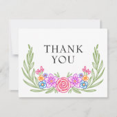 Fiesta Floral Kleurrijke Wildflowers Wedding Bedankkaart (Voorkant)