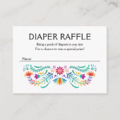Fiesta Floral Luier Raffle Baby shower Informatiekaartje (Voorkant)