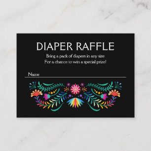 Fiesta Floral Luier Raffle Baby shower Informatiekaartje