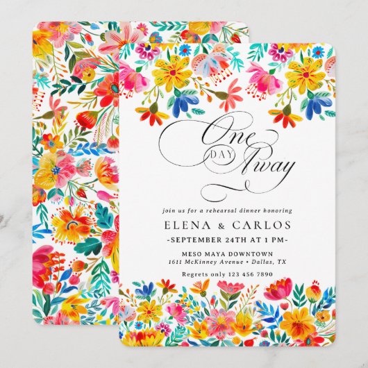 Fiesta Floral repetitie diner Kaart (Voorkant / Achterkant)