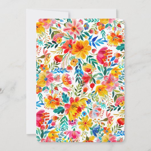 Fiesta Floral repetitie diner Kaart (Achterkant)