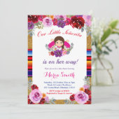 Fiesta Floral Señorita is op weg naar Baby shower Kaart (Staand voorkant)