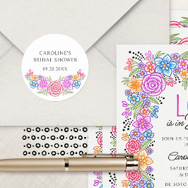 Fiesta Floral Vrijgezellenfeest Ronde Sticker