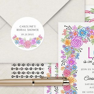 Fiesta Floral Vrijgezellenfeest Ronde Sticker