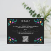Fiesta Floral Wedding QR Details Informatiekaartje (Staand voorkant)
