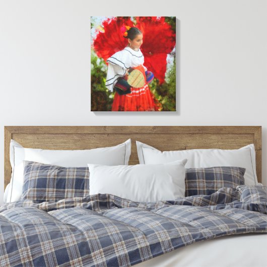 Fiesta Flower 2555 Canvas Art Print (Insitu (Slaapkamer))