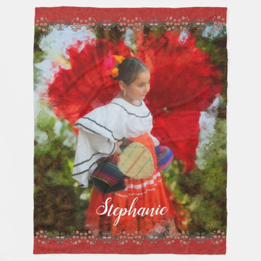 Fiesta Flower 2555 Fleece Deken (Voorkant)