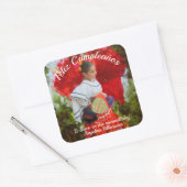 Fiesta Flower Feliz Cumpleanos 2555 Vierkante Sticker (Envelop)