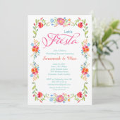 Fiesta Flowers Wedding Shower - uitnodiging 5 x 7  (Staand voorkant)