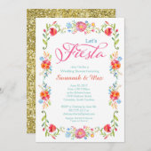 Fiesta Flowers Wedding Shower - uitnodiging 5 x 7  (Voorkant / Achterkant)