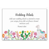 Fiesta Folk Art Bloemrijke Lama Bruiloft Aanpasbaa Kaart (Voorkant)