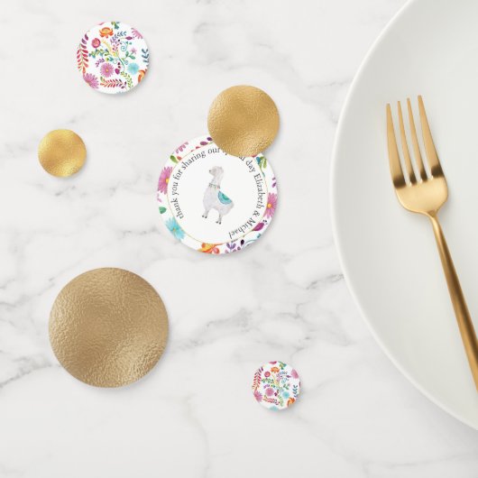 Fiesta Folk Art Floral Llama Wedding Confetti (Groep)