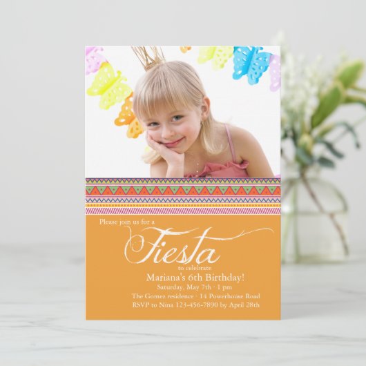 Fiesta-fotouitnodiging Kaart (Staand voorkant)