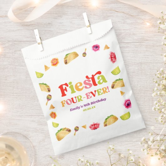 Fiesta Four-Ever Taco 4e verjaardagsfeestje Bedankzakje (Geknipt)