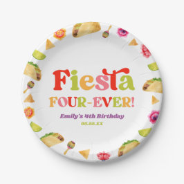 Fiesta Four-Ever Taco 4e verjaardagsfeestje Papieren Bordje