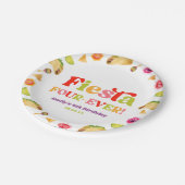 Fiesta Four-Ever Taco 4e verjaardagsfeestje Papieren Bordje (Gekanteld)