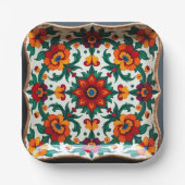 💀🌹Fiesta Frameware Dia de los MuertosFiesta Papieren Bordje (Voorkant)