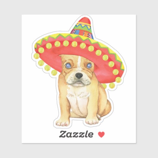 Fiesta French Bulldog Vinyl Sticker (Vel)