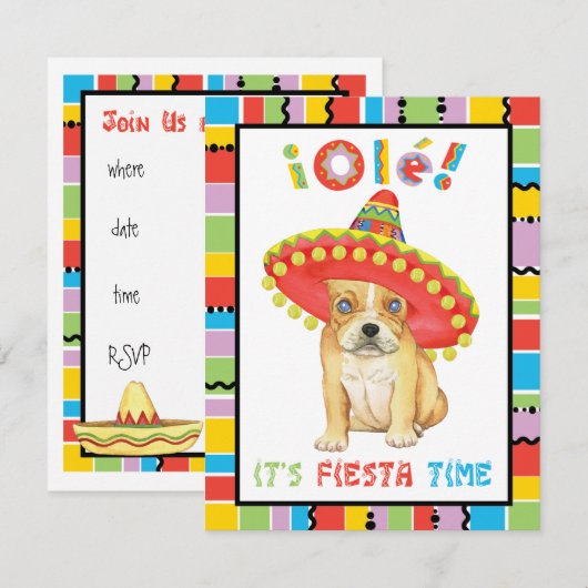 Fiesta Frenchie Kaart (Voorkant / Achterkant)