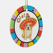 Fiesta Frenchie Keramisch Ornament (Rechts)