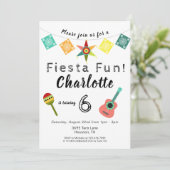 Fiesta Fun Colorful Kids Birthday Party Kaart (Staand voorkant)