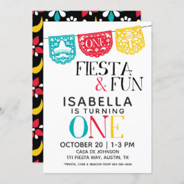 Fiesta & Fun Eerste Verjaardag Uitnodiging