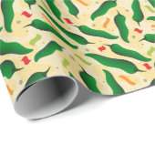 Fiesta Fun Green Chili Pattern Cadeaupapier (Rol Hoek)