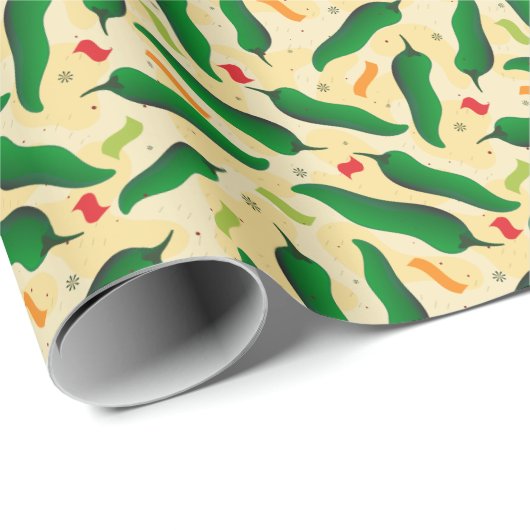 Fiesta Fun Green Chili Pattern Cadeaupapier (Rol Hoek)