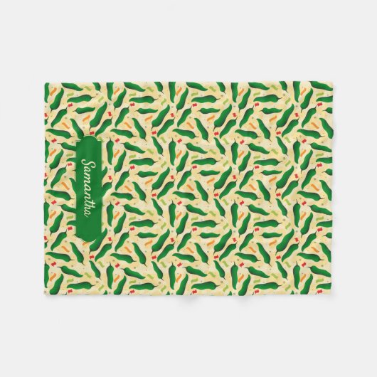 Fiesta Fun Green Chili Pattern Fleece Deken (Voorkant (Horizontaal))
