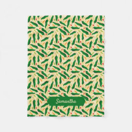 Fiesta Fun Green Chili Pattern Fleece Deken