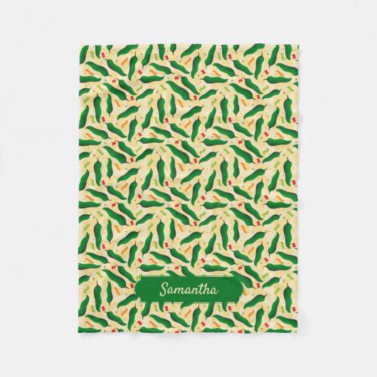 Fiesta Fun Green Chili Pattern Fleece Deken (Voorkant)