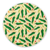 Fiesta Fun Green Chili Pattern Keramische Knop (Voorkant)