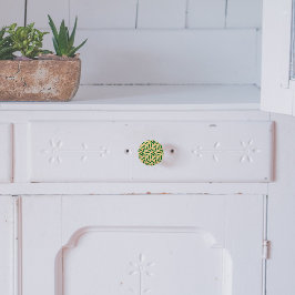 Fiesta Fun Green Chili Pattern Keramische Knop