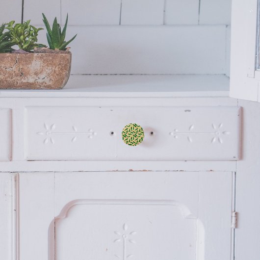 Fiesta Fun Green Chili Pattern Keramische Knop