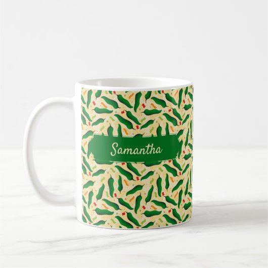 Fiesta Fun Green Chili Pattern Koffiemok (Links)