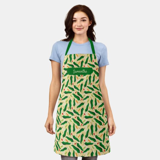 Fiesta Fun Green Chili Pattern Schort (Gedragen)