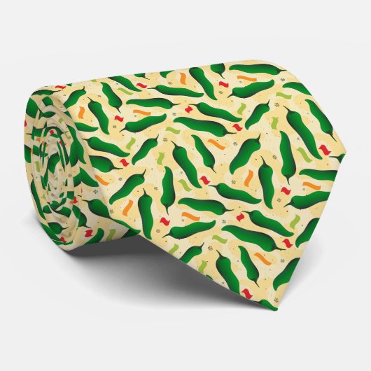 Fiesta Fun Green Chili Pattern Stropdas (Opgerold)