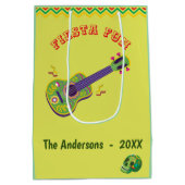 Fiesta Fun Mexican Limoen Monogram Medium Gift Bag Cadeauzakje (Achterkant)