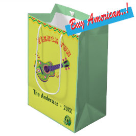 Fiesta Fun Mexican Limoen Monogram Medium Gift Bag Cadeauzakje