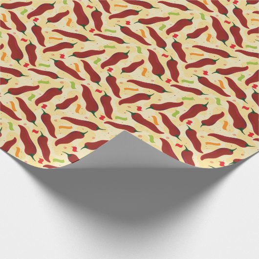 Fiesta Fun Red Chili Pattern Cadeaupapier (Hoek)