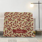 Fiesta Fun Red Chili Pattern Fleece Deken