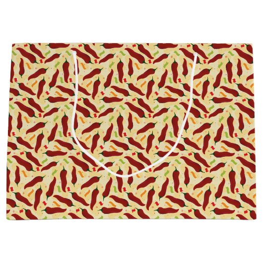 Fiesta Fun Red Chili Pattern Groot Cadeauzakje (Voorkant)