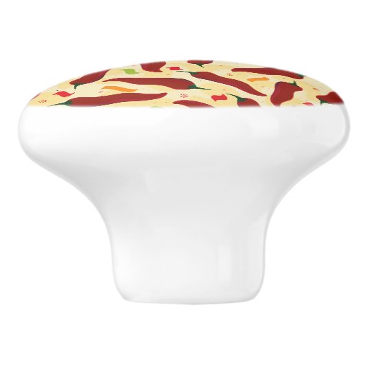 Fiesta Fun Red Chili Pattern Keramische Knop (Zijkant)