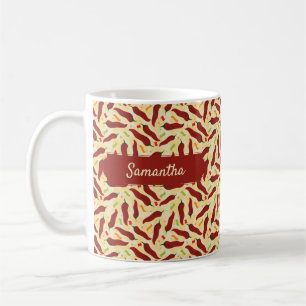Fiesta Fun Red Chili Pattern Koffiemok