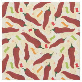 Fiesta Fun Red Chili Pattern Stof