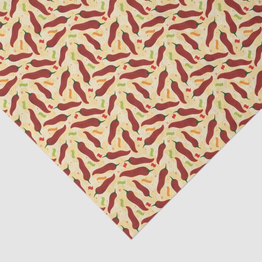 Fiesta Fun Red Chili Pattern Tissuepapier (Detail)