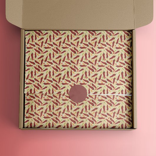 Fiesta Fun Red Chili Pattern Tissuepapier