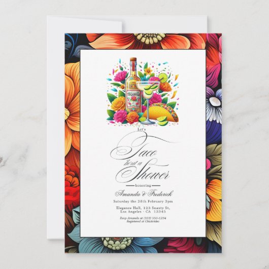 Fiesta Fun Tacos & Tequila Couple's Shower Kaart (Voorkant)